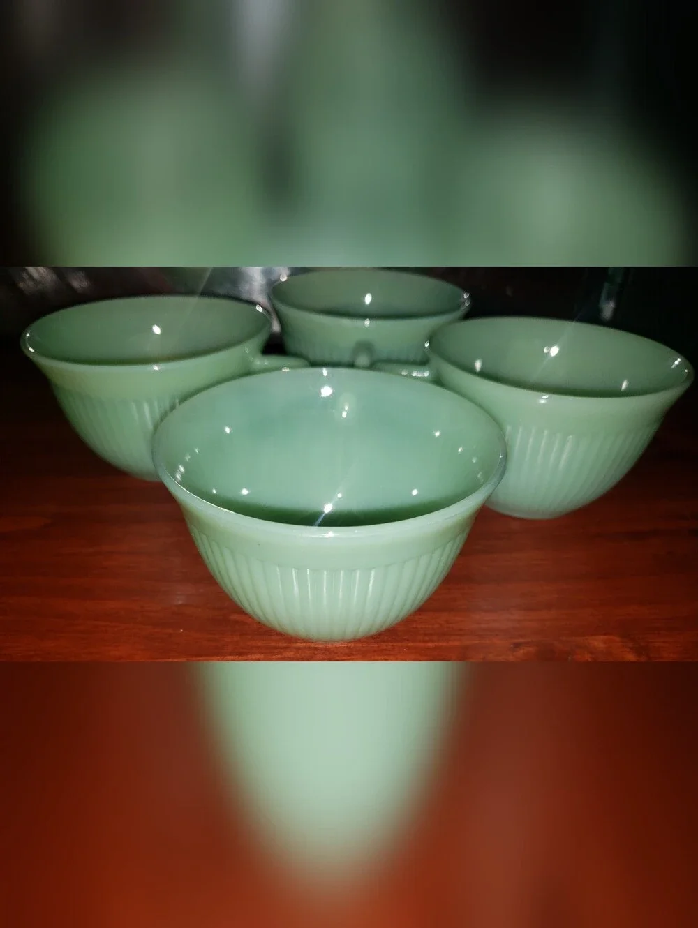 Vintage Ribbed Jadeite Cups
